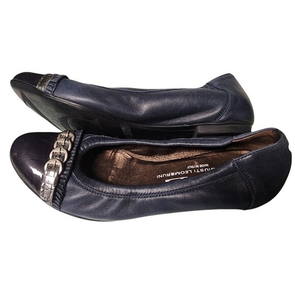 Attilio Giusti Leombruni (AGL) Leather Ballet Flats Black Italy Size EU 38 - Picture 4 of 8